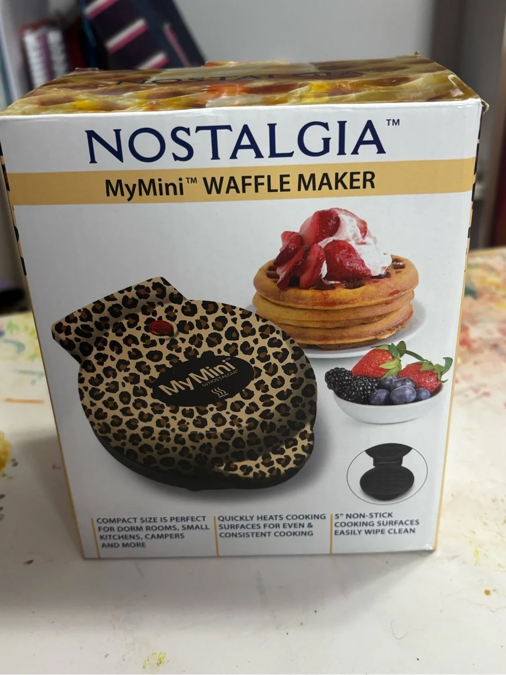 Nostalgia Leopard Print MyMini Waffle Maker